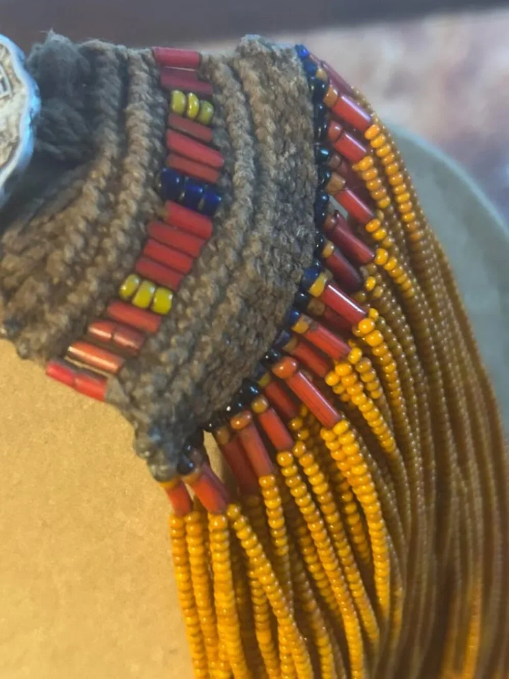 Vintage Konyak Naga multi-strand bead necklace, Tribal jewelry